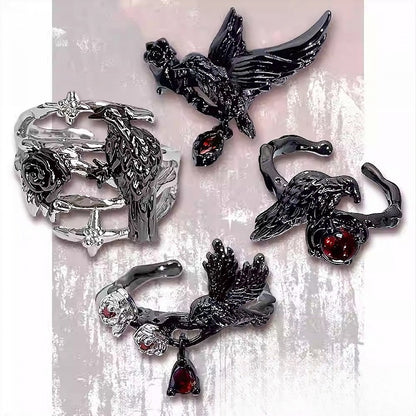 7 Raven Options Ring Gothic Design