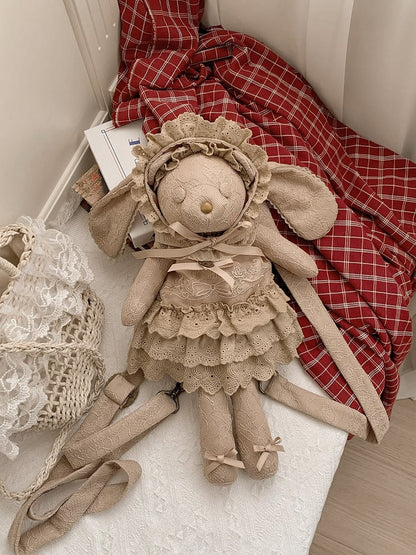 Brown Bear Backpack / Crossbody Bag + Dress + Hat