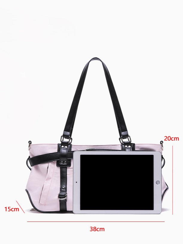 Red Medium-Sized Tote Bag with Sweet and Edgy Belt Accents Charming