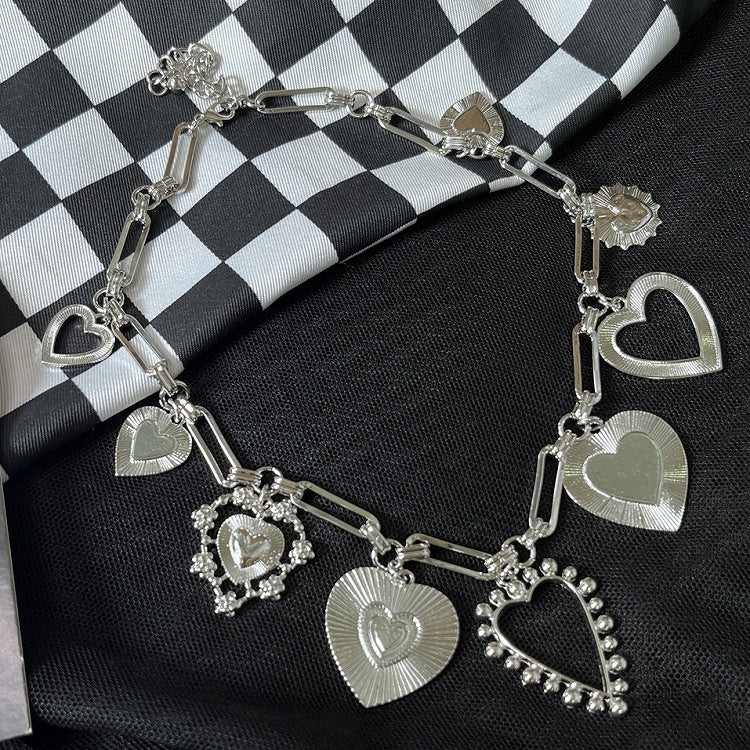 Heart Necklace Silver Pendants