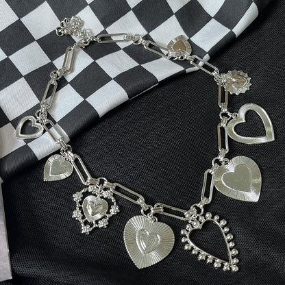 Heart Necklace Silver Pendants