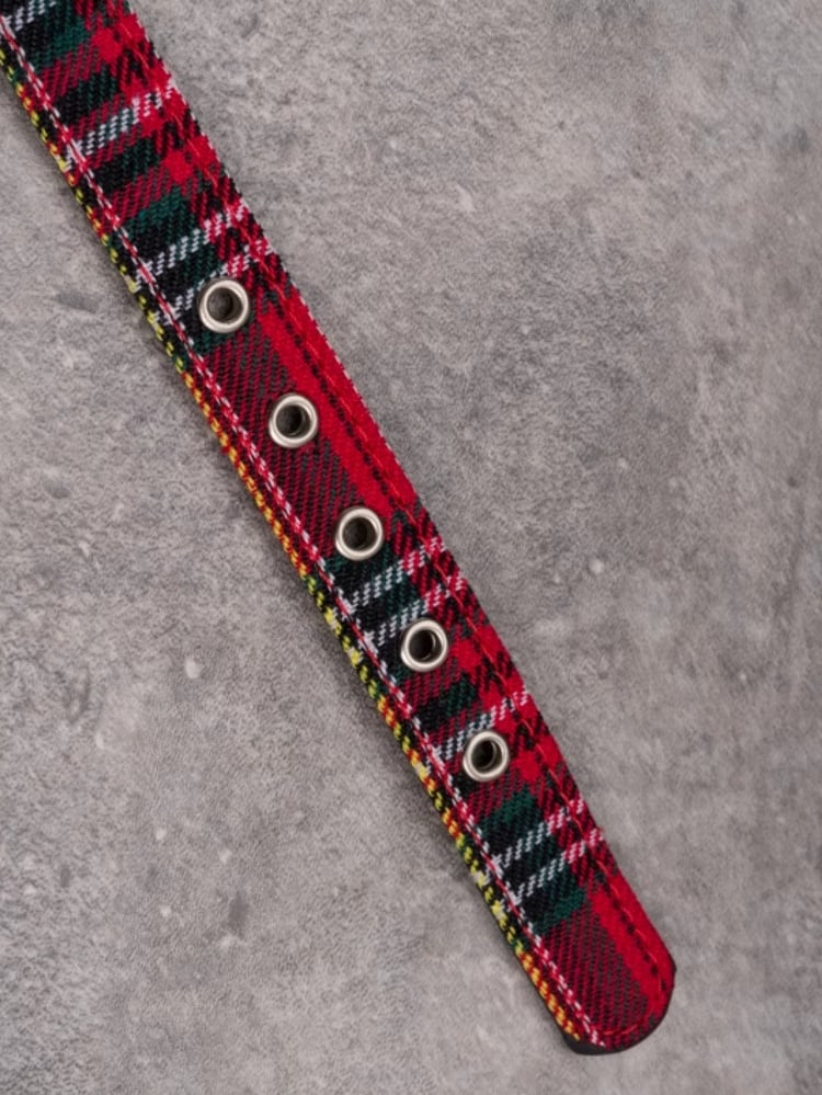 Und Kreuz RotGrün Gothic Anhänger Herz Plaid Kette Verziert Choker