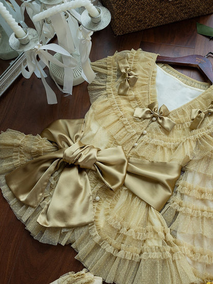 Green Belt Lolita Pink/Yellow/Gray/Dark Waist Satin