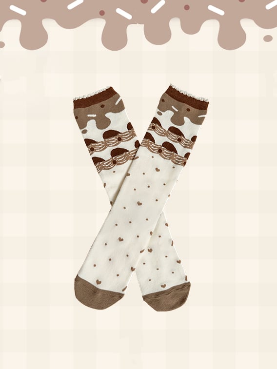 Chcoclate Theme Brown Sweet Lolita Calf Socks