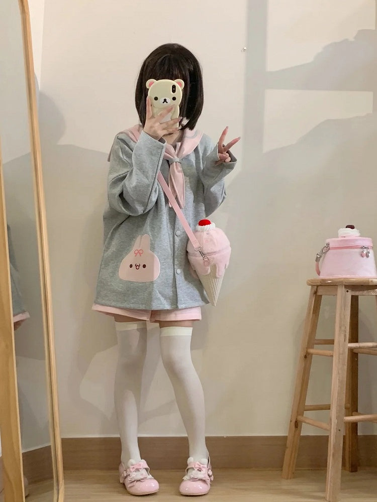 Sac bandoulière en peluche rose en forme de glace Yume Kawaii