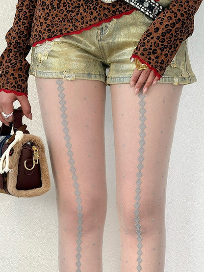 Tights Pattern Polka-dot Black/White