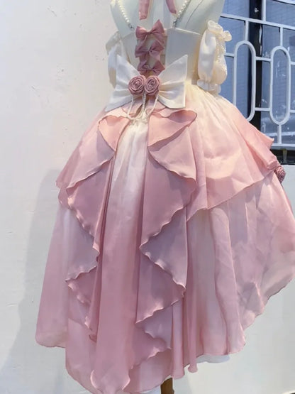 Lila Rosen Rosa Grün / Schleife Blau Schleppe