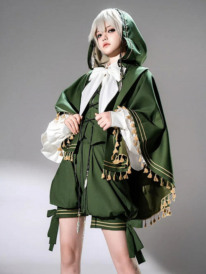 Cape Tassels Green Hem High-low Ouji Lolita
