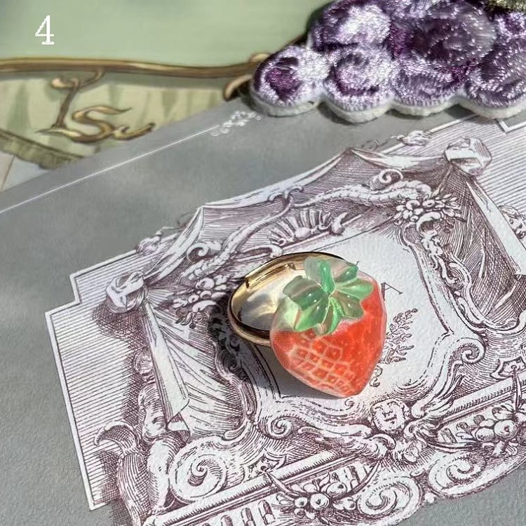 Options Ring Cherry/Pineapple/Watermelon/Strawberry/Grapes Decorated 5