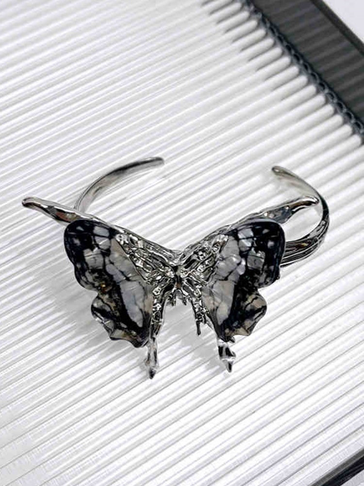 Bracelet papillon strass noir/bleu