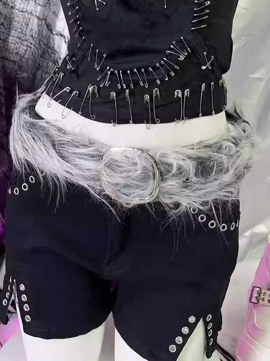 グラデーショングレーシャギーバックルベルト