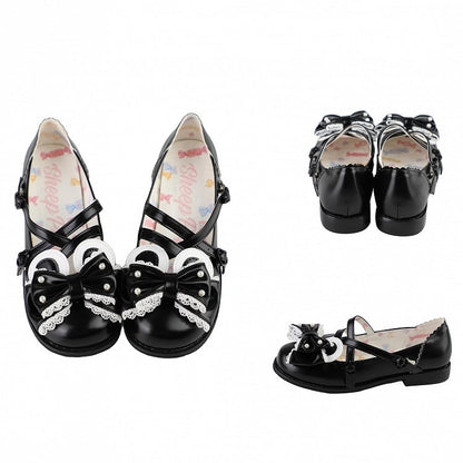 Black Ear at Beaded Top Decorated Design Bow Bunny Crisscross