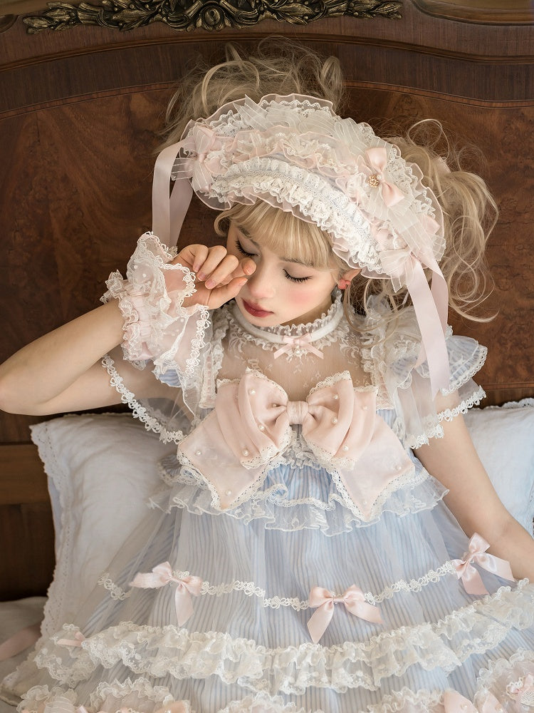 und blau-rosa Haarband mit Schleife Details Lolita
