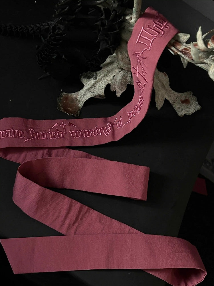 White/Purple/Pink  Gothic Lolita Embroidery Waist Belt