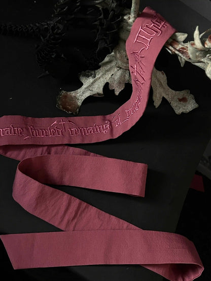 White/Purple/Pink  Gothic Lolita Embroidery Waist Belt