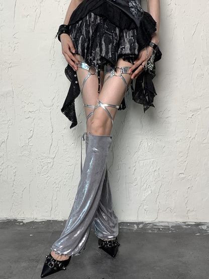 Self-tie Silver Leg Y2K Straps