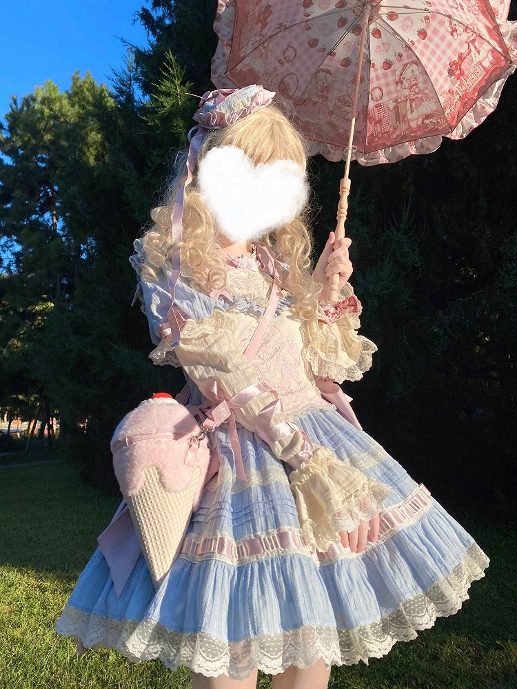 Sac bandoulière en peluche rose en forme de glace Yume Kawaii