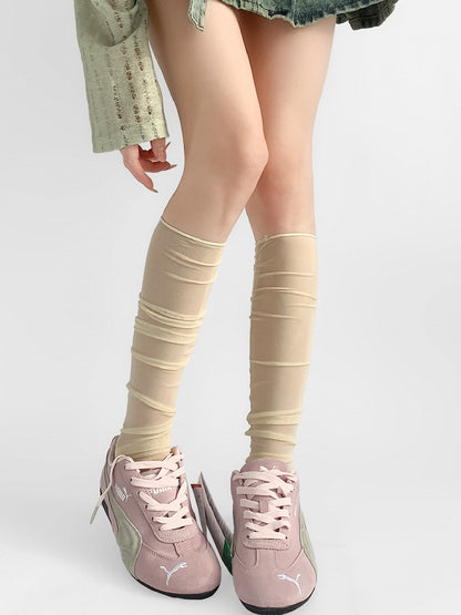 Under-Knee Beige/Pink/White/Nude Loose Stockings