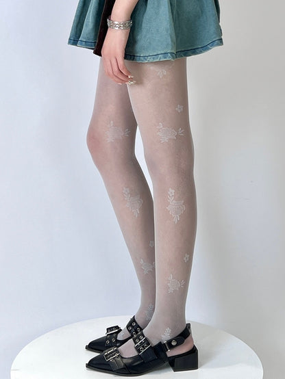 Strumpfhose mit Rosettenmuster in 4 Farboptionen