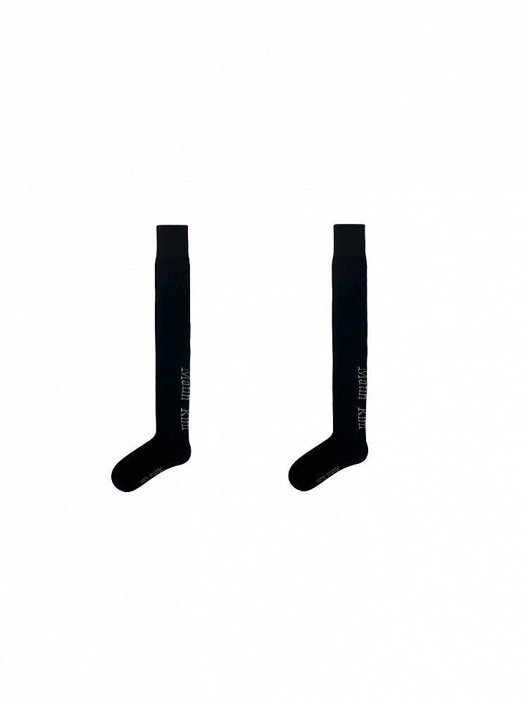 White/Black Print Overknee Stockings