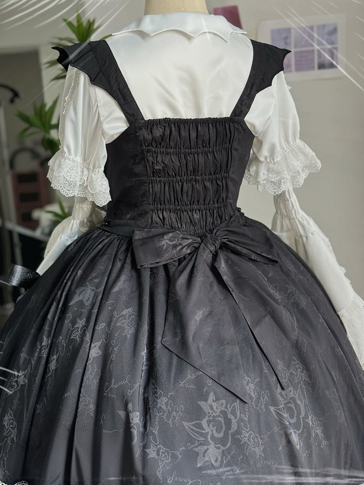 Black Shoulder High-low Bat Gothic Wing Dress Lolita Skirt Shaped