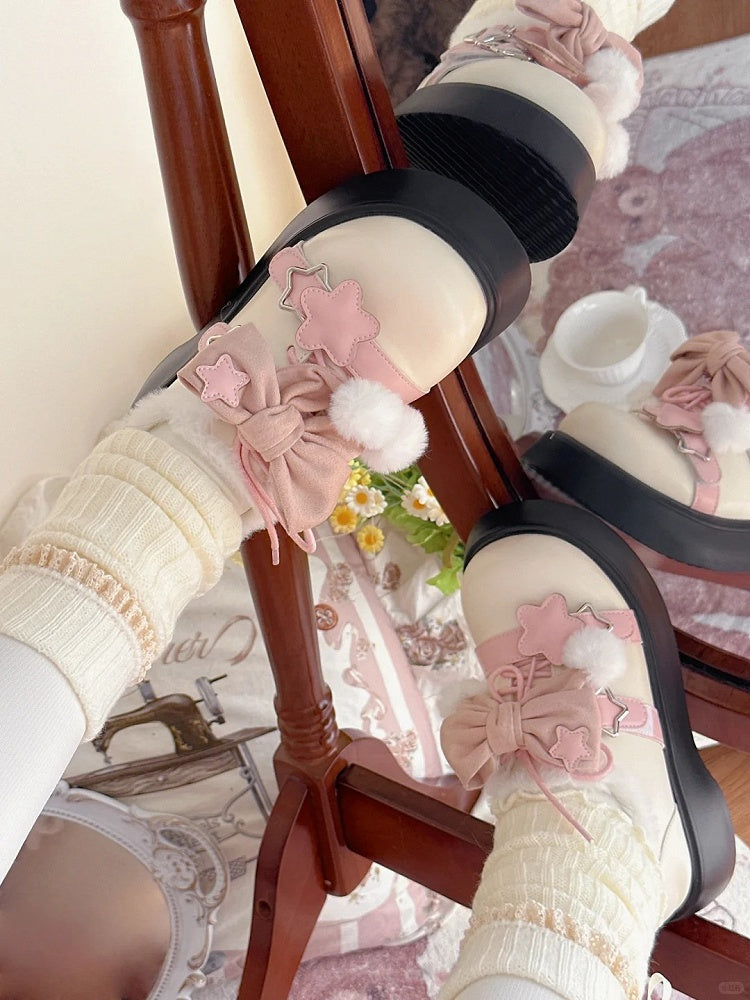 Accents Winter Star Fleece-Lined Sweet Beige Pink - Platforms