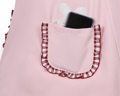 Robe rose clair à col Peter Pan et oreilles de lapin