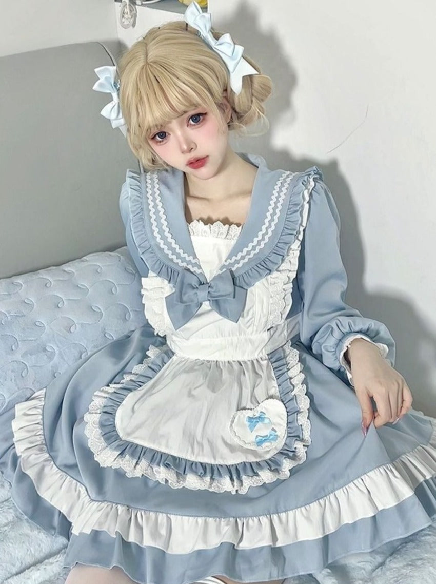 Robe de demoiselle d'honneur style marinière style collège lolita