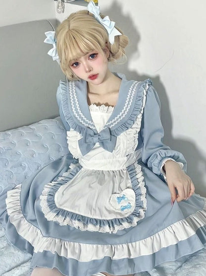 Robe de demoiselle d'honneur style marinière style collège lolita