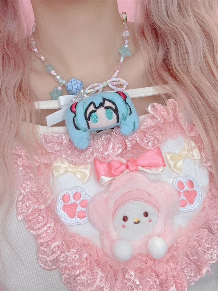 Dreamy Cartoon Pendant Beaded Necklace