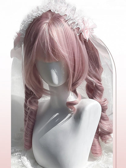 28CM + Lockig Mit Rosa Pony Clips Perücke Kurz Römischen Pferdeschwanz 32CM Doppel Länge Klaue Luft