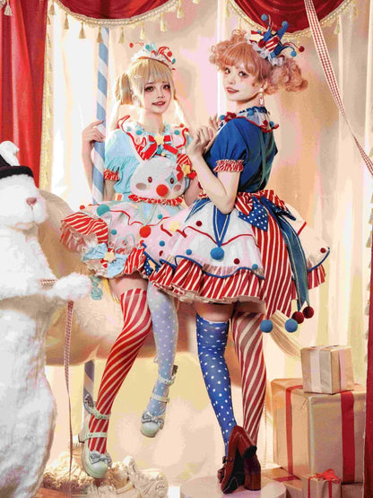 Dark Blue&Red / Green&Orange Circus Stockings