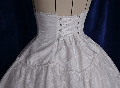 Waist High Short Version Lolita Gothic Skirt White Under Super Bust