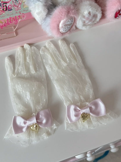 Crown/Heart Bowknot Lace Gloves Options Charm 16