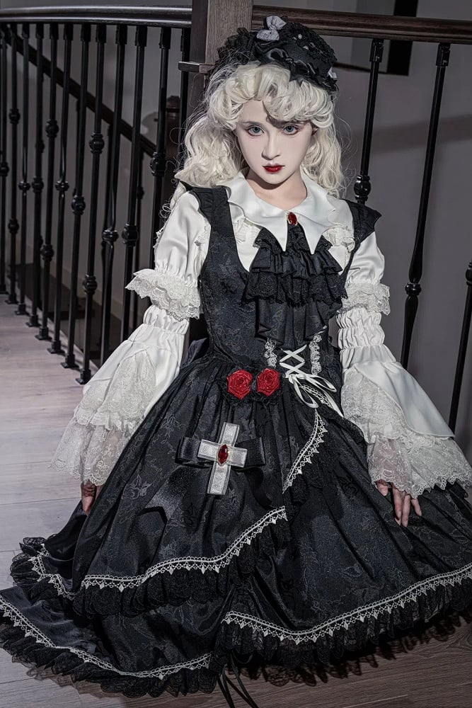 Black Shoulder High-low Bat Gothic Wing Dress Lolita Skirt Shaped