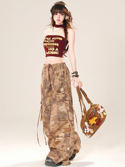 Letter Top Bittersweet Print Sleeveless Glamorous Red/Black/Blue