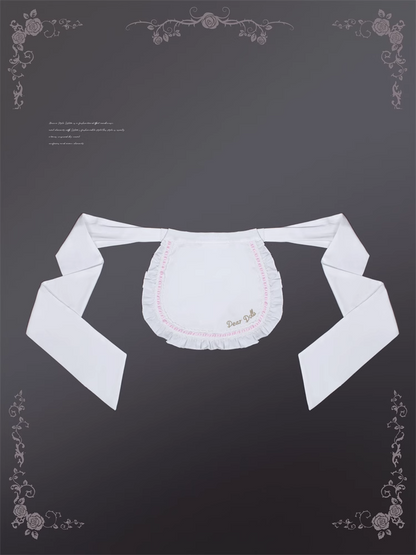 White Self-tie and Lolita Pink Apron