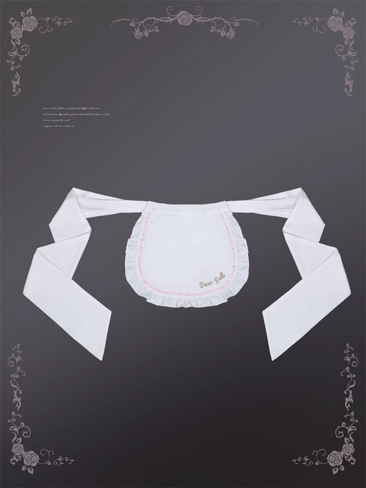 White Self-tie and Lolita Pink Apron