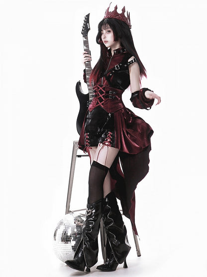 Red Punk Top Black Sleeveless and Fashion