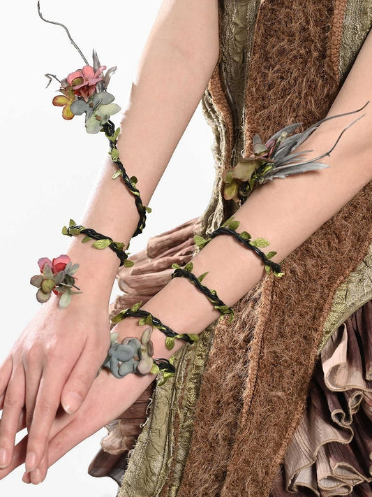 Bracelets de vignes vertes féeriques florales