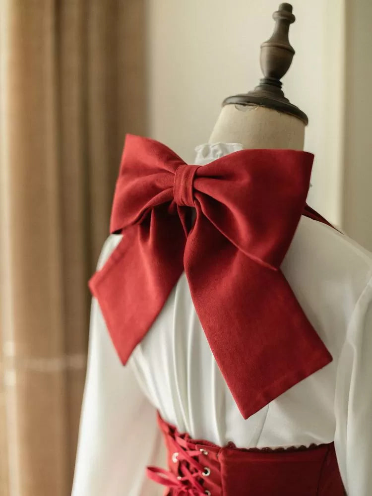 Dress Neck Halter Red 1950s Vintage Underbust Bigbow