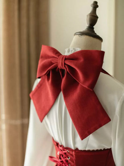 Dress Neck Halter Red 1950s Vintage Underbust Bigbow