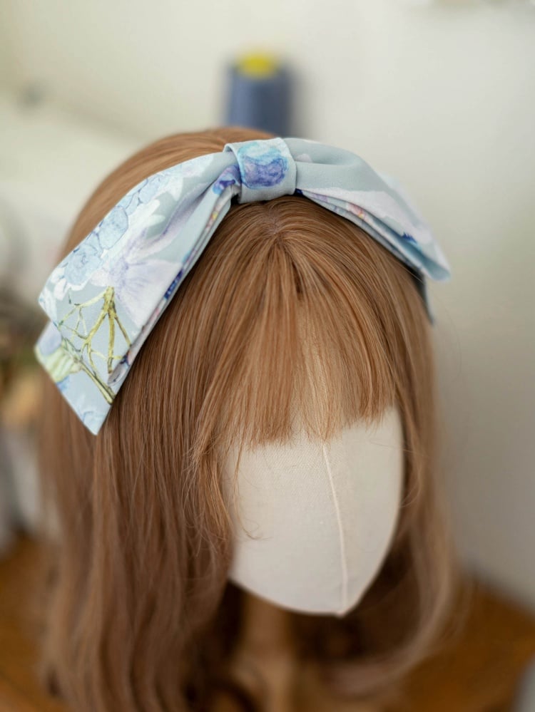 Blue Blueberry and Hydrangea Square Neckline Elegant Classic Lolita JSK Dress
