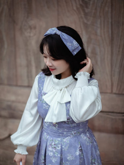Purple Rosette Print Square Neckline Elegant Classic Lolita JSK Dress