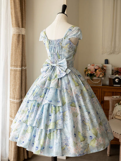 Blueberry and Floral Blue Jumper Skirt Dress