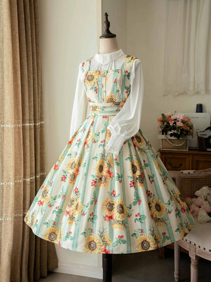 Yellow Sunflowers Elegant Classic Lolita Dress