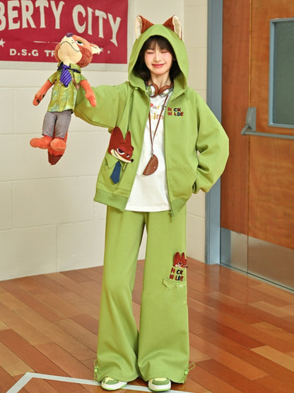 Zootopia Plush Nick Green Drawstring Cuff Straight-Leg Pants