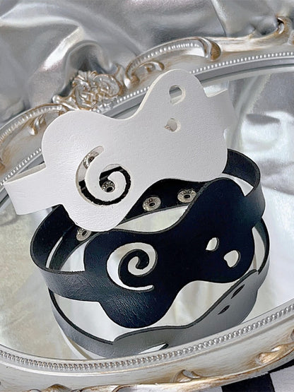 Black/White Y2K Bone-shaped PU Choker