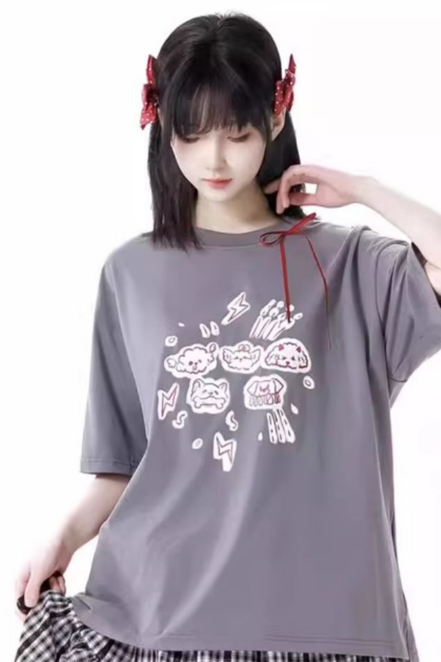 Skirt + Graffiti T-shirt Big Check Swing