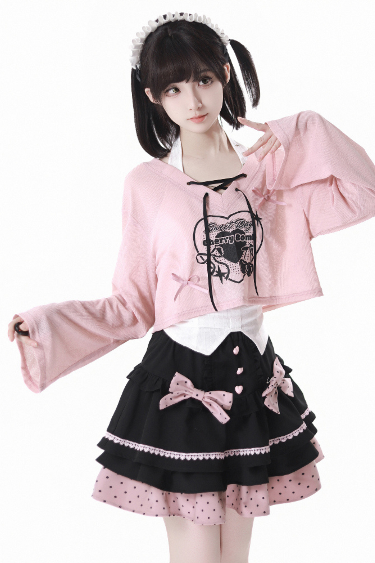 Berry Cake Camisole Skirt French Top + Ribbon Neck Halter